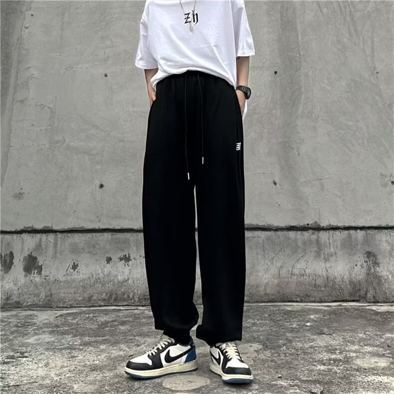 运动裤男夏款卫裤子男韩版潮流直筒裤学生宽松休闲长裤K4032-P33,男装休闲裤,星座412-3