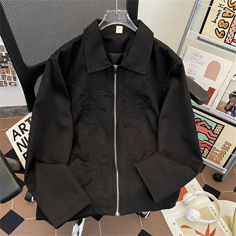 2025新款雕花刺绣夹克设计感工装外套潮牌情侣现货W8580-P66,男装夹克,星座512-4