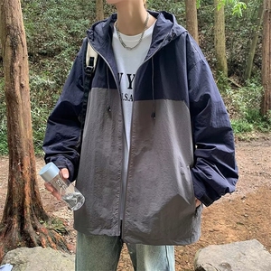 户外冲锋衣外套男士春秋季秋季百搭宽松潮流衣服学生运动连帽夹克图片