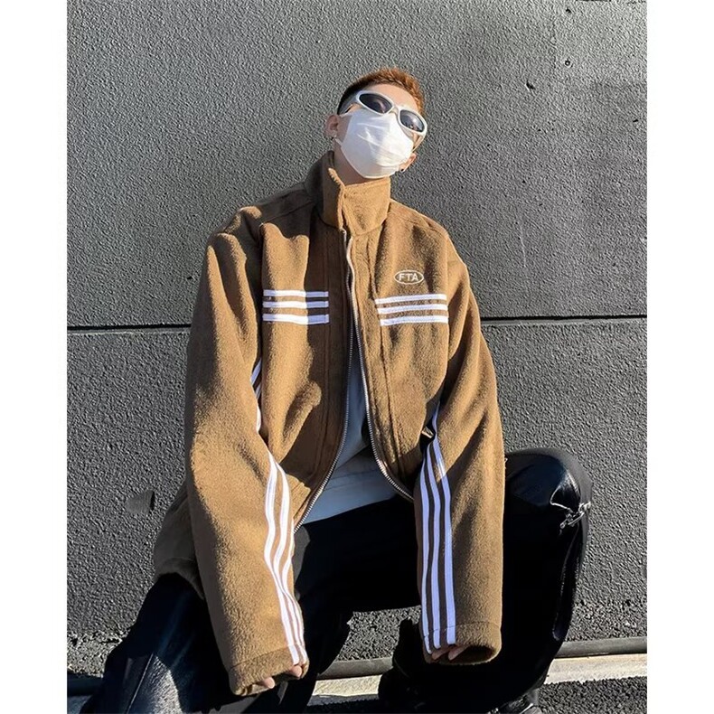 美拉德穿搭翻领外套秋冬美式复古宽松情侣夹克撞色MA511-P88,男装夹克,星座1109-3