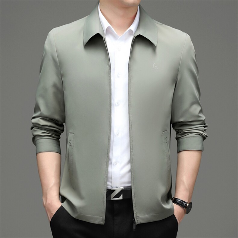 男式夹克外套青年商务宽松休闲茄克翻领纯色上衣MY2132-P150,男装夹克,电商B212（原钱塘6029）