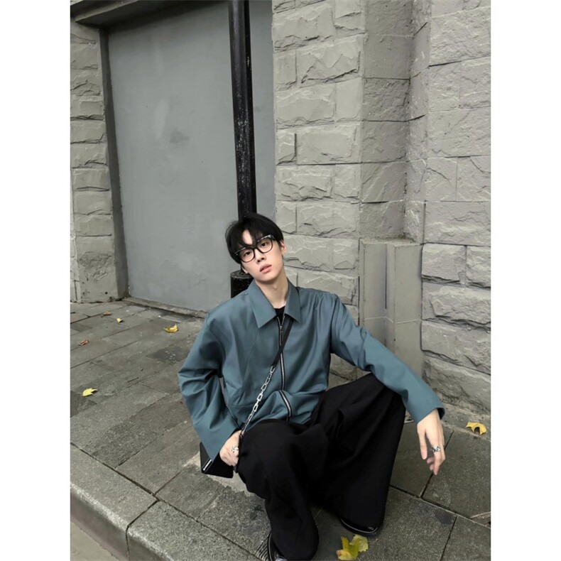 【有货】cleanfit蓝色短款外套男高级感痞帅行政夹克Y165LL-特P55，男装夹克，星座1007（原301D）