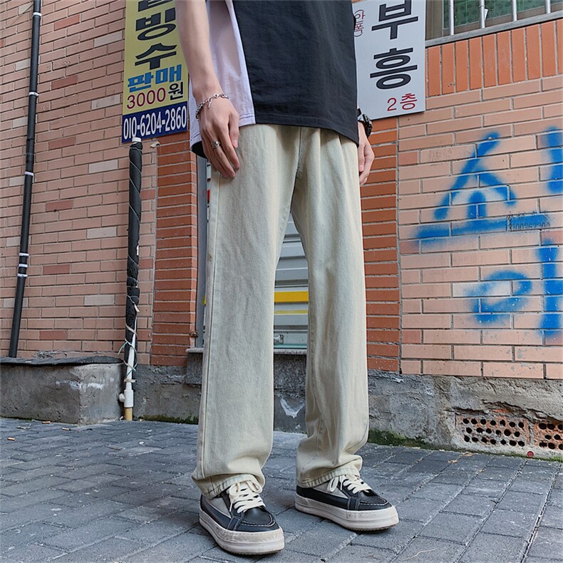 水洗做旧牛仔裤男美式潮牌宽松直筒阔腿休闲长裤N330-P43,男装牛仔裤,星座308B-1