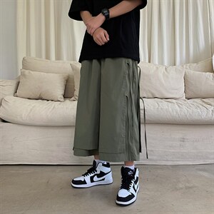 秋季男女直筒阔腿七分裤ins宽松休闲短裤K488/P55控69图片