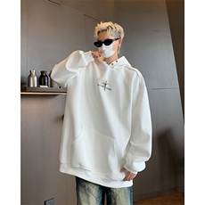 美式复古oversize连帽卫衣男女款2024潮牌高街E02-P45，男装卫衣，星座1109-3