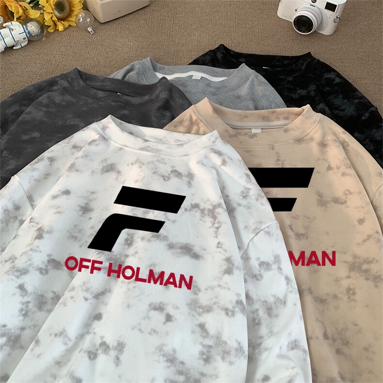 260克重磅扎染德绒圆领打底衫【有货】C403A-DR25350RL-P25，男装T恤，电商C403A