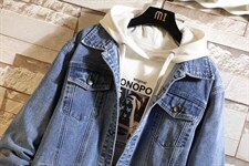 JK919-p68-限价88现货砖墙牛仔夹克肥仔量足破洞印花大码，男装夹克，星座103A