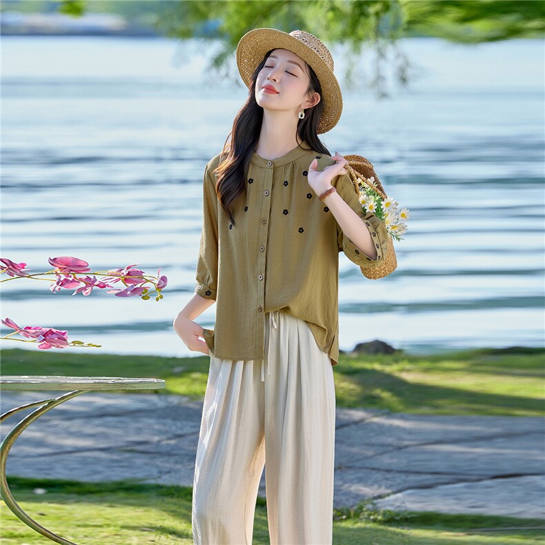 现货新品刺绣2026年夏季时尚品质女士两件套套装,女装套装/套裙,依万里