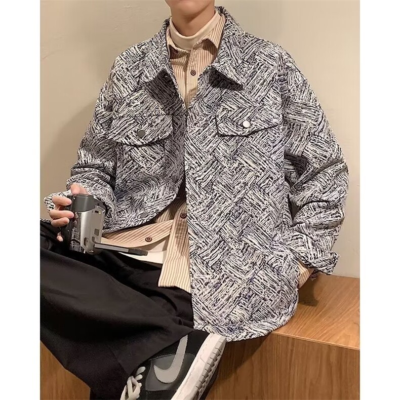 Y8094-P45美式复古高级感刺绣牛仔外套男春秋ins潮牌高街小众,男装工装外套,电商B323A