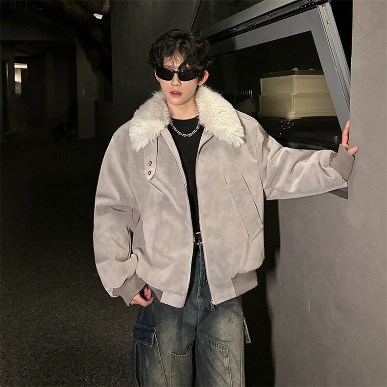 405A美式高街大毛领短款棉衣座山雕棉服MY25801-特批90控158,男装棉衣,星座405A