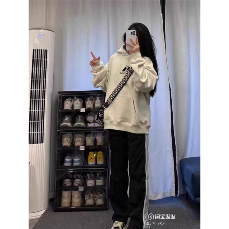 美式潮牌卫衣秋冬季连帽银狐绒加厚纽扣小众外套WCX413-P56,女装短外套,星座208-5