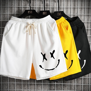MK37190-P15冰丝短裤男士大码宽松休闲五分裤男运动中裤网格挂拍