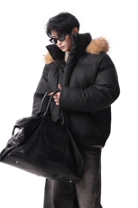 PU皮棉服男连帽毛领棉衣帽子可拆卸毛领可拆卸MF668-特P88无差价，男装棉衣，星座214-3