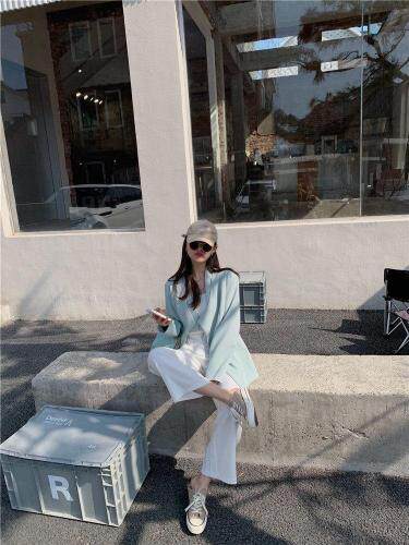 【春装新款】自制单色围脖西装，女装西装，F/TU