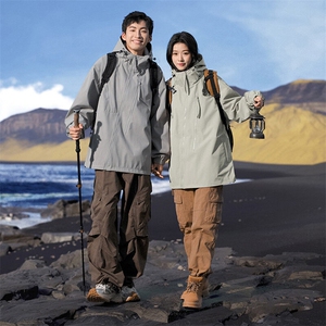 秋季新款二开宽松夹克男纯色冲锋衣外套DSA157B-JK7834-P68图片
