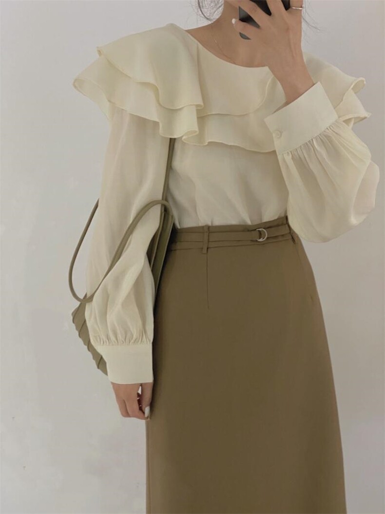 荷叶边小衫，其它，驿谷