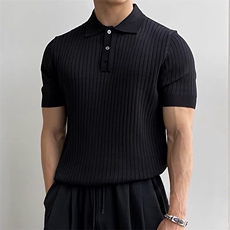 1506/QK030/P42夏季薄款纯色POLO衫男韩版潮流休闲翻领上衣服百搭，男装Polo衫，星座1506