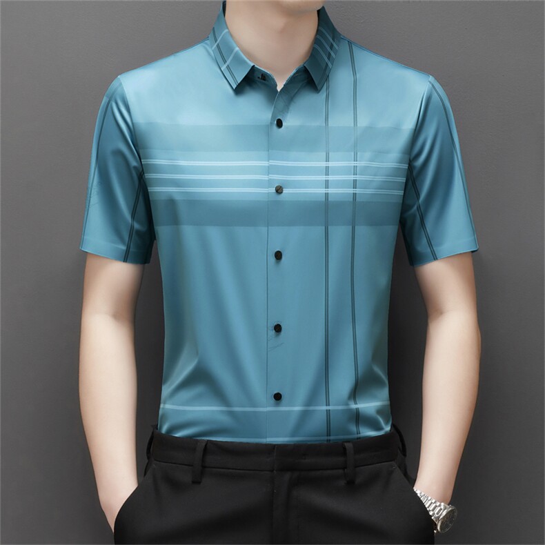 BA9109钱塘2020-2无痕精品格子休闲商务短袖衬衫主推优惠P65，男装衬衫，钱塘207-2