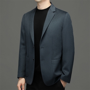 BW63695钱塘2020-2冬季新款商务休闲厚款中年男士毛呢外套P350图片