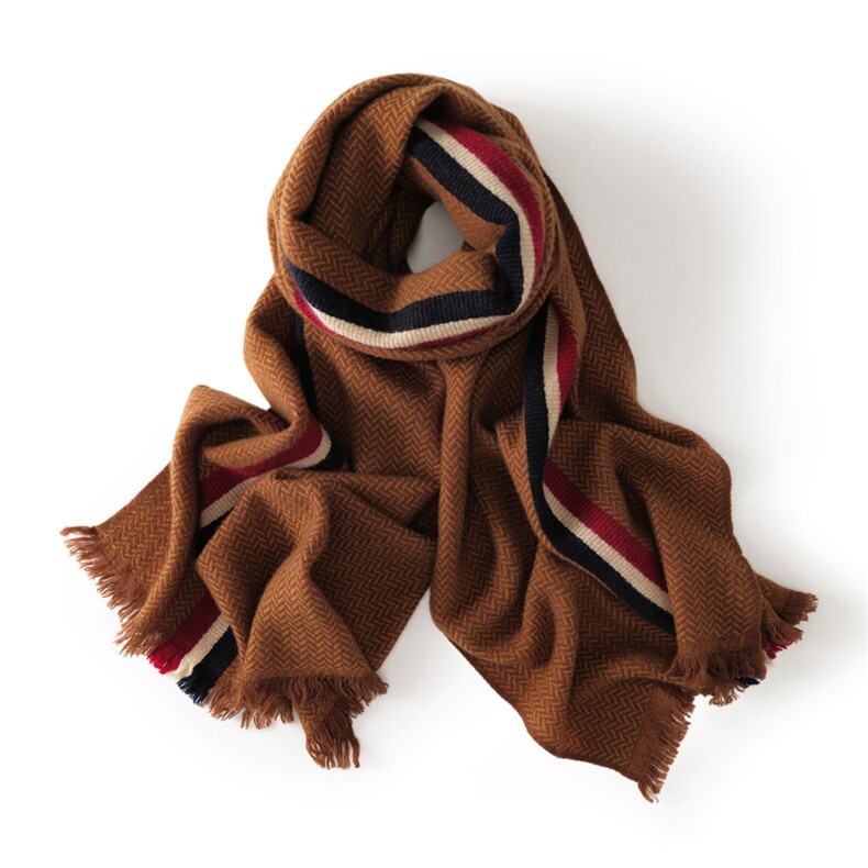 2025年秋季时尚百搭通勤简约休闲人字纹围巾，围巾，英皇羊绒