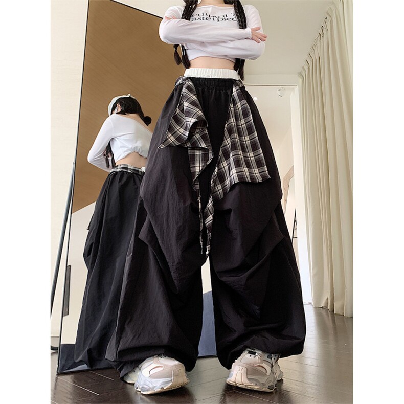 休闲裤男韩版潮流百搭裤子夏季薄款坠感阔腿拖地长裤K0845-P55，男装休闲裤，星座308B-2