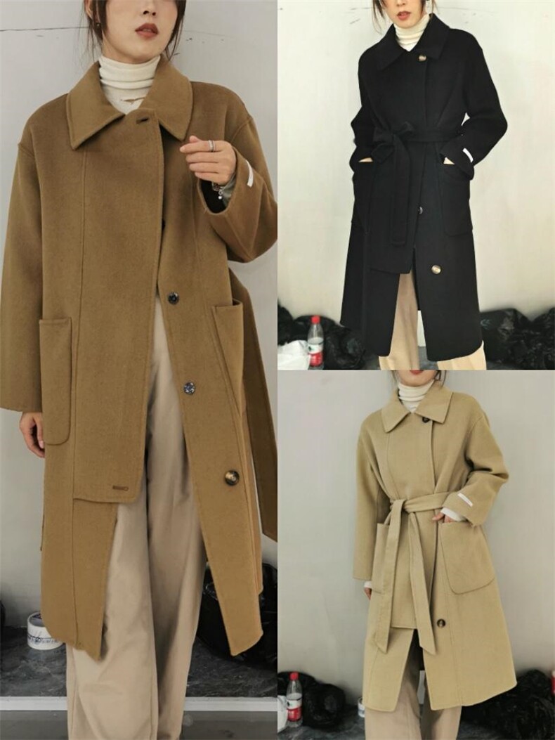 2021秋冬修身显瘦双面羊绒大衣，其它，时戴衣人