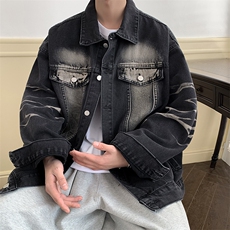 春秋季水洗牛仔外套男生潮设计感小众休闲宽松夹克JK08897-P63，男装夹克，星座308B-2