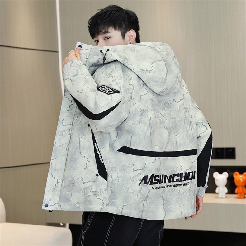 加绒加厚连帽夹克男秋冬时尚潮流加厚棉衣男外套MY651-P88,男装夹克,星座310B-3