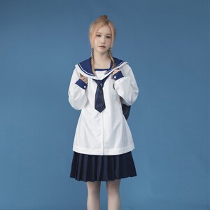 中性女类C316CS678P65JKDK水手服制服宽松班服情侣装男女款拼接，男装工装外套，电商C316