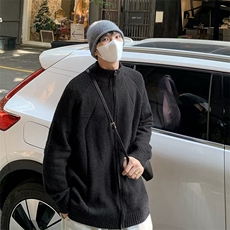 学院风徽章刺绣针织开衫秋冬季慵懒风设计毛衣上衣外套，男装针织衫/毛衣，星座410-6（原星座1304-1）
