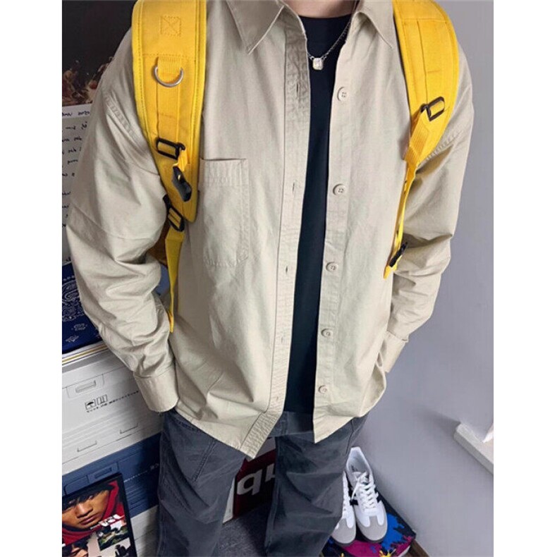 日系cityboy纯棉衬衫外套男春秋款宽松休闲百搭长袖衬衣CS53,男装衬衫,星座1116A（原606A-3）