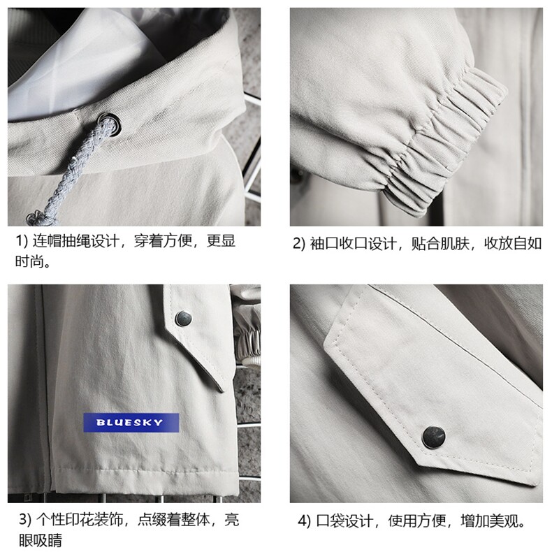 JK41202-P85加棉款-P115纯棉连帽夹克男士大码工装夹克男网格,男装夹克,电商A040A