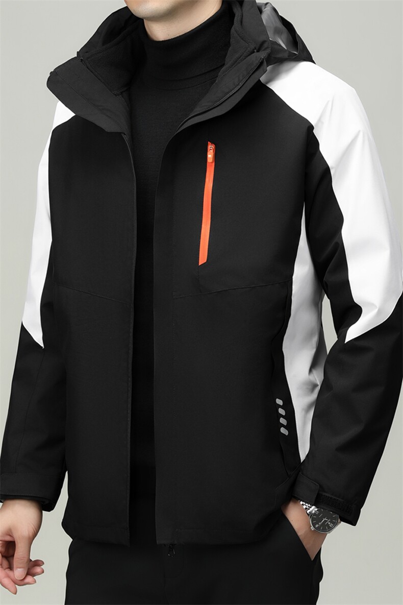新款三合一可拆内胆登山服男士春秋休闲冲锋衣外套男装季,男装夹克,电商B212（原钱塘6029）