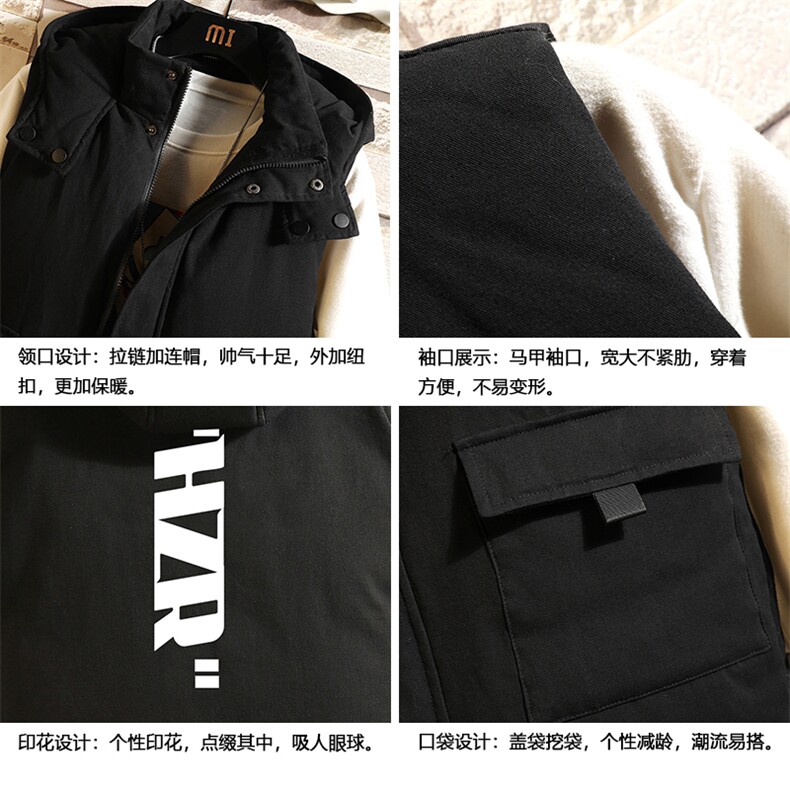 MJ47002-P80棉马甲男士大码加厚棉背心男坎肩男砖墙挂拍,男装背心/马甲,电商A040A