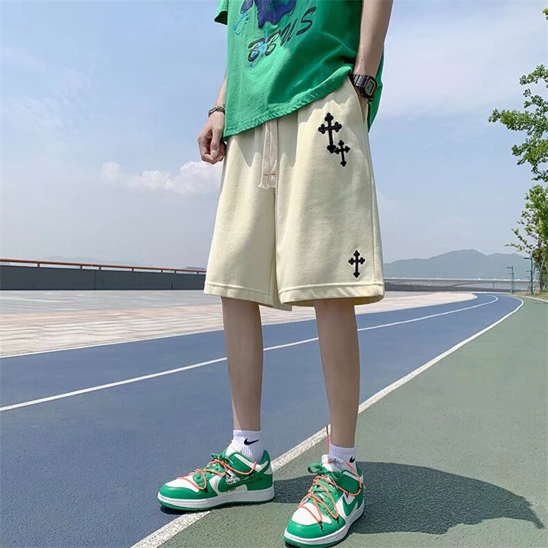 夏季休闲短裤男ins潮牌纯色简约刺绣短裤K245P26,男装休闲裤,星座1116-2