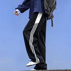 美式复古侧边条纹卫裤春秋季潮流宽松运动休闲裤，男装休闲裤，星座410-6（原星座1304-1）