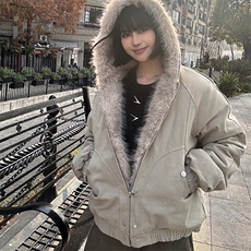 现货高品质美式高街冬季重磅硬挺短款座山雕毛领棉衣男女加厚外套，男装棉衣，电商A443