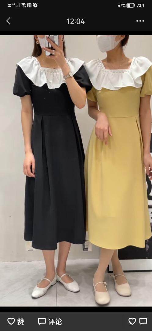 撞色连衣裙，女装连衣裙，时尚秀衣阁