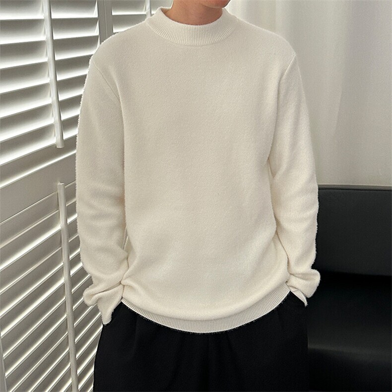 现货-秋季半高领毛衣休闲潮牌打底衫时尚百搭针织衫-MY2322-P58，男装针织衫/毛衣，电商A351