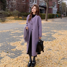 新款70羊毛大衣送围巾2D014-10053-P275-K398，女装毛呢外套，2D014