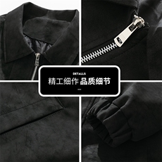 美式复古拼接翻领夹克男秋季潮牌宽松青少年百搭外套Q5552-P75，男装夹克，星座610（原A335）