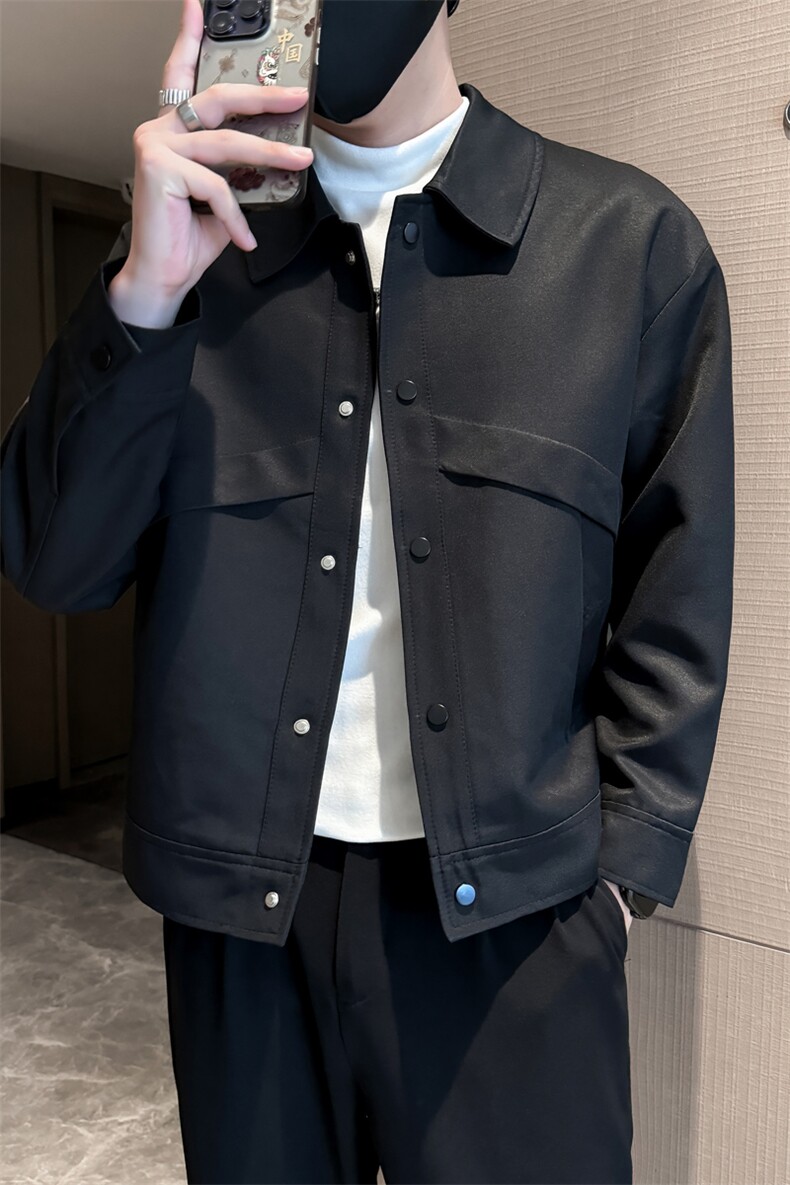 社会小伙高端短款宽松韩版大衣外套风衣夹克男A236-FY8015-P115,男装夹克,电商A236