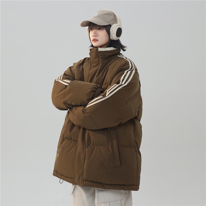 ！冬季条纹五防立领加绒加厚棉衣情侣撞色棉服外套MY7777-p68,男装棉衣,星座610B-1