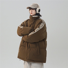 ！冬季条纹五防立领加绒加厚棉衣情侣撞色棉服外套MY7777-p68，男装棉衣，星座610B-1