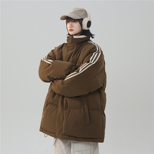 ！冬季条纹五防立领加绒加厚棉衣情侣撞色棉服外套MY7777-p68图片