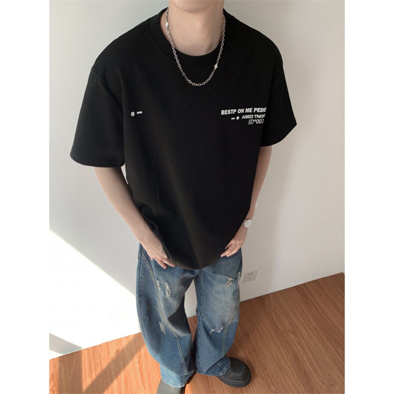 t恤男款夏季短袖cleanfit美式复古百搭上衣服T0125-P40,男装T恤,星座308B-2