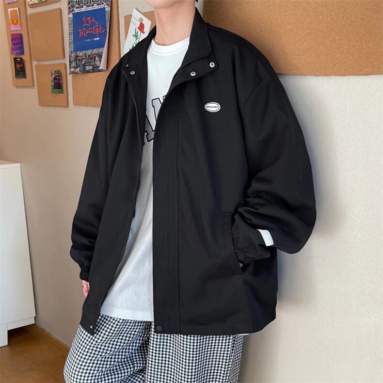 拉链潮流夹克潮男春季双层宽松立领夹克W1044P50,男装夹克,星座1116-2
