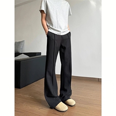现货~夏季美式cleanfit立褶微喇西裤男垂坠感冰丝休闲裤K312-P35，男装西裤，星座1004-3