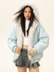 潮流宽松连帽棉服高街潮牌休闲棉衣A161-9981，男装棉衣，电商A161
