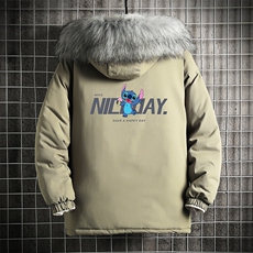 MM48173-P130冬季大毛领棉衣男士大码加厚棉袄男棉服网格，男装棉衣，电商A040A